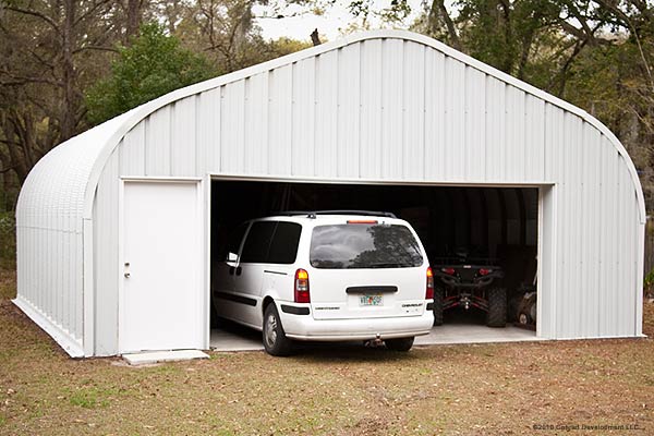 Wide-door p-model garage and workshop