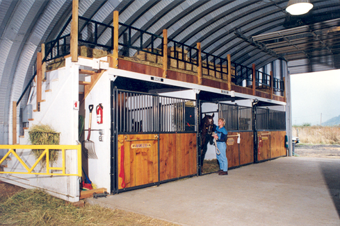 Horse barn and stalls