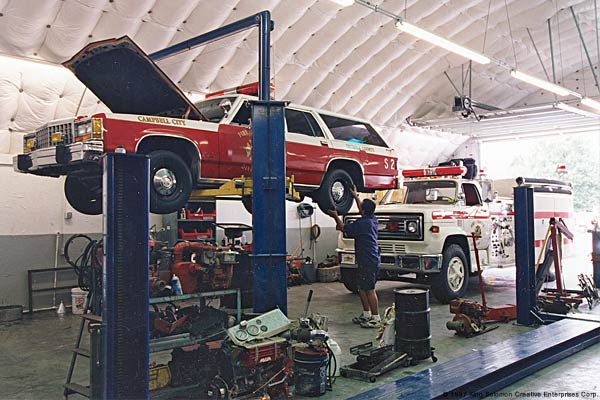 Emergency vehicle maintenance shop