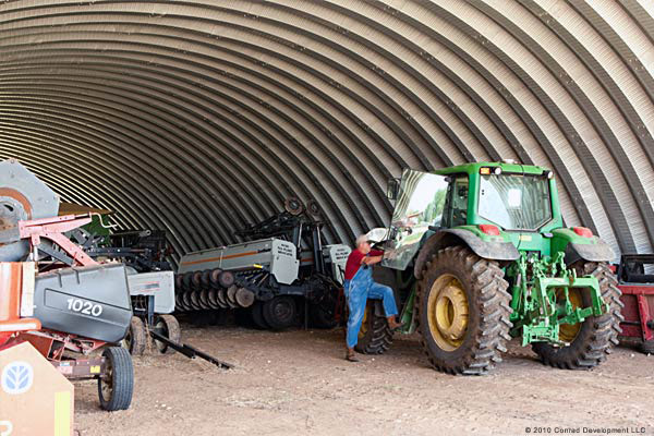 Tractor and farm equipment storage