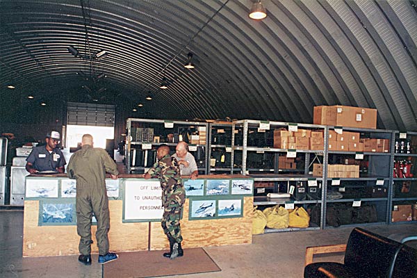 Military warehouse interior