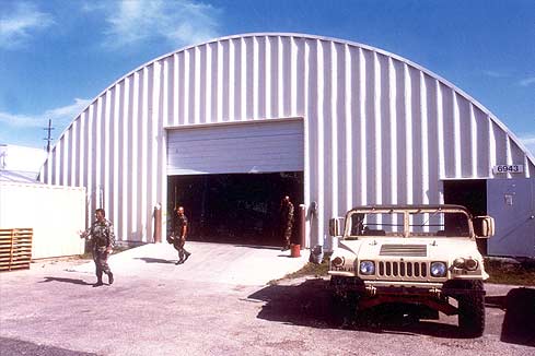 Military garage and barracks