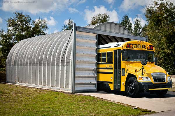 S-model school bus garage